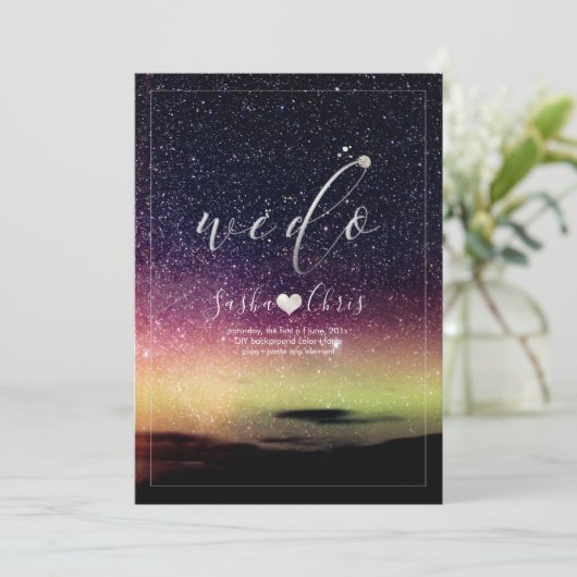 PixDezines Aurora Night Sky Einladung (Stehend Vorderseite)