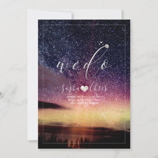 PixDezines Aurora Night Sky Einladung (Vorderseite)