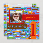 PixDezines Autos+Lastkraftwagen/ Geburtstag/DIY Fa Einladung (Vorne/Hinten)