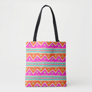 PixDezines aztekisches Muster/Pink/Orange Tasche