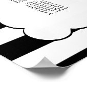 PixDezines b+w Streifen+Vintage Rose/Sitzplakette Poster (Ecke)