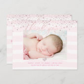 PixDezines Baby Danke / Blush Pink Confetti Postkarte (Vorne/Hinten)