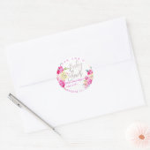 PixDezines Baby Dusche, Blumenwasser, Peonie Runder Aufkleber (Umschlag)