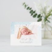 PixDezines Baby Dusche Danke Blue Watercolor Postkarte (Stehend Vorderseite)