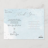 PixDezines Baby Dusche Danke Blue Watercolor Postkarte (Rückseite)