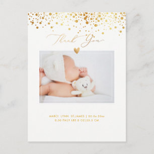 PixDezines Baby Dusche Vielen Dank/Imitats Gold Co Postkarte