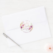 PixDezines Babydusche, Blumenwasser, Pflaume Runder Aufkleber (Umschlag)