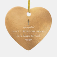 PixDezines Baby's 1. Weihnachtsfest Foto, Golden