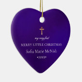 PixDezines Baby's 1. Weihnachtsfest Foto, Violet Keramik Ornament (Rechts)