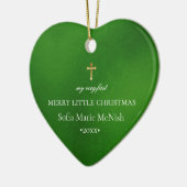 PixDezines Baby's 1st Christmas Foto, Green Keramik Ornament (Links)