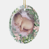 PixDezines Baby's erstes Weihnachts-Winterreath Keramik Ornament (Rechts)