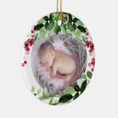 PixDezines Baby's erstes Weihnachts-Winterreath Keramik Ornament (Rechts)
