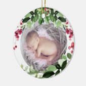 PixDezines Baby's erstes Weihnachts-Winterreath Keramik Ornament (Links)