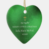 PixDezines Baby's First Christmas Foto, Emerald Keramik Ornament (Rechts)