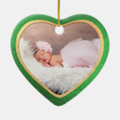 PixDezines Baby's First Christmas Foto, Emerald Keramik Ornament (Hinten)