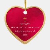 PixDezines Baby's First Christmas, Red Keramik Ornament (Vorne)