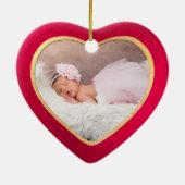 PixDezines Baby's First Christmas, Red Keramik Ornament (Hinten)