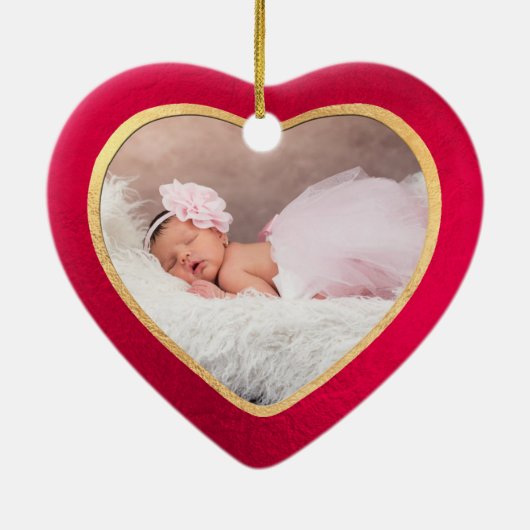 PixDezines Baby's First Christmas, Red Keramik Ornament (Hinten)