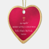 PixDezines Baby's First Christmas, Red Keramik Ornament (Links)