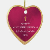 PixDezines Baby's First Christmas, Red Pomegranat Keramik Ornament (Rechts)