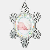 PixDezines Baby's First Christmas/Sophie's Garden Schneeflocken Zinn-Ornament (Rechts)