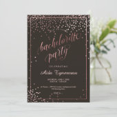 PixDezines Bachelorette PartyFaux Rose Gold Einladung (Stehend Vorderseite)