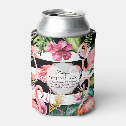 PixDezines Bachelorette Wochenende Pink Flamingos Dosenkühler (Kanne Vorderseite)