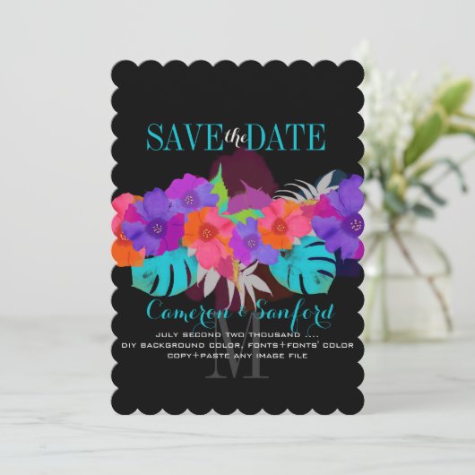 PixDezines bali kai/DIY Hintergrund+Schriftart Save The Date (Stehend Vorderseite)