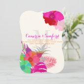 PixDezines bali kai/grün/pink/DIY Einladung (Stehend Vorderseite)