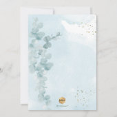 PixDezines Baptême d'Eucalyptus Rustique Aquarelle Einladung (Rückseite)