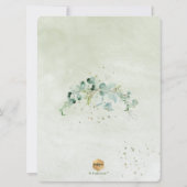 PixDezines Baptême d'Eucalyptus Rustique Aquarelle Einladung (Rückseite)