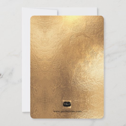 PixDezines Bar Mitzvah/Imitats Gold Confetti Einladung (Rückseite)