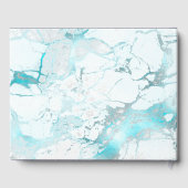 PixDezines Bar Mitzvah, Marmor, Aqua+Silver Gästebuch (Rückseite)