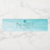 PixDezines Bar Mitzvah Wasserfarbe Strand Wasserflaschenetikett (Einzelnes Label)