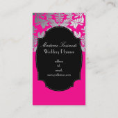 PixDezines Barockdamast Imitate silber/heiß rosa Visitenkarte (Rückseite)