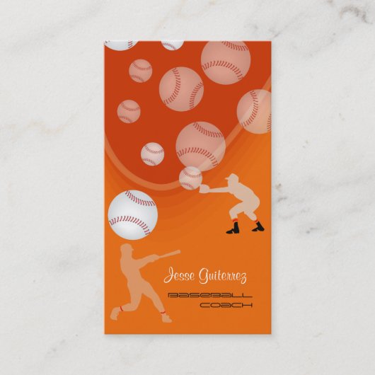 PixDezines Baseball Trainer/DJ Hintergrundfarbe! Visitenkarte (Vorderseite)