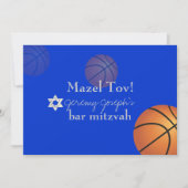 ✡ PixDezines Basketball Bar Mitzvah/DIY Farbe Einladung (Vorderseite)