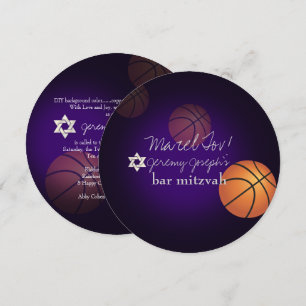 PixDezines Basketball Bar Mitzvah/DIY Farbe Einladung
