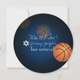PixDezines Basketball Bar Mitzvah/DIY Farbe Einladung