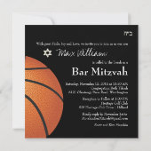 ✡ PixDezines Basketball Bar Mitzvah Einladung (Rückseite)