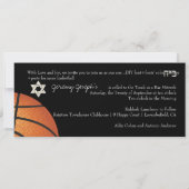 ✡ PixDezines Basketball Bar Mitzvah Einladung (Rückseite)