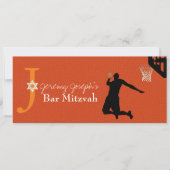 ✡ PixDezines Basketball Bar Mitzvah Einladung (Vorderseite)