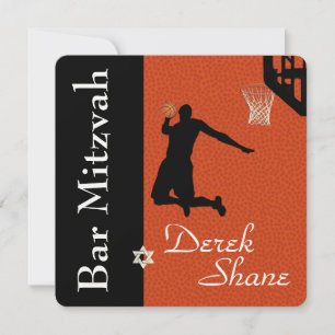 ✡ PixDezines Basketball Bar Mitzvah Einladung