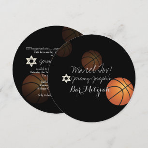 PixDezines Basketball Bar Mitzwa/DIY Farbe Einladung
