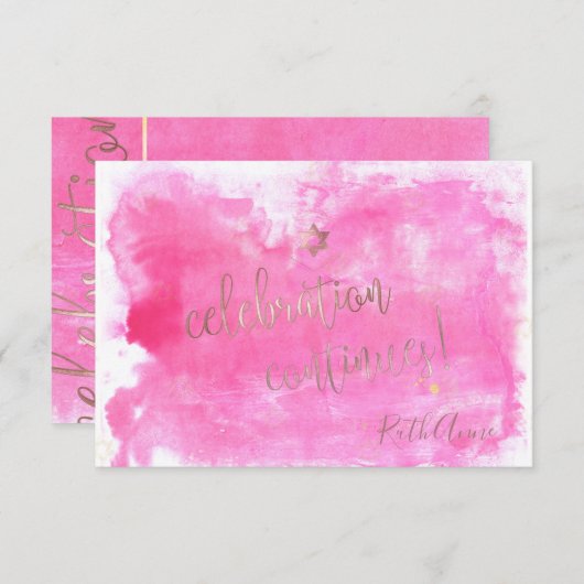 PixDezines Bat Mitzvah Celebration Cards ✡ Pink RSVP Karte (Vorne/Hinten)
