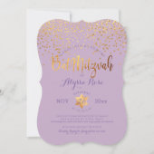 PixDezines Bat Mitzvah/Imitats Gold Confetti Einladung (Vorderseite)