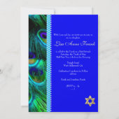PixDezines Bat Mitzvah + Pfauenfeder Einladung (Rückseite)