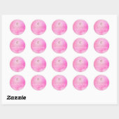 PixDezines Bat Mitzvah Pink Wasserfarbe Runder Aufkleber (Blatt)