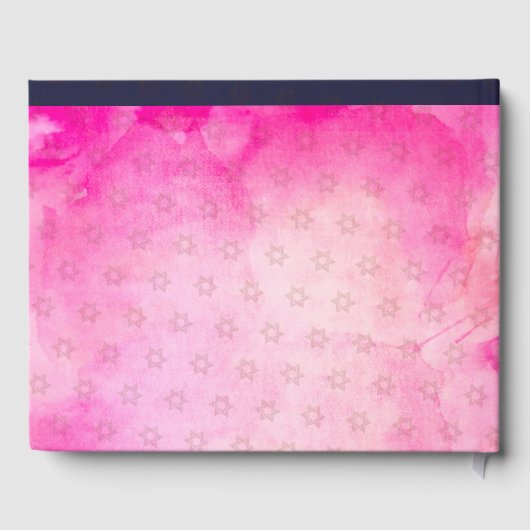 PixDezines Bat Mitzvah, rosa Rose Gästebuch (Rückseite)