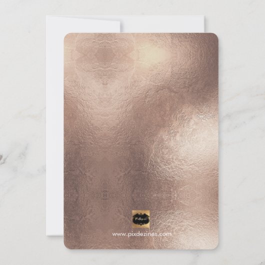 PixDezines Bat Mitzvah/Rose Gold/Confetti Einladung (Rückseite)